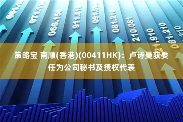 策略宝 南顺(香港)(00411HK):卢诗曼获委任为公司秘书及授权代表